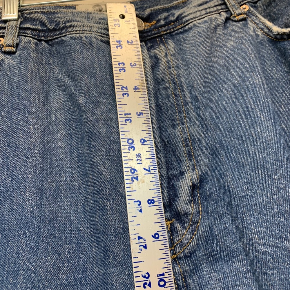 We The Free Jeans Women 35 Blue Distressed Frayed Hem High Rise Thirty-5 Excel - Picture 6 of 9